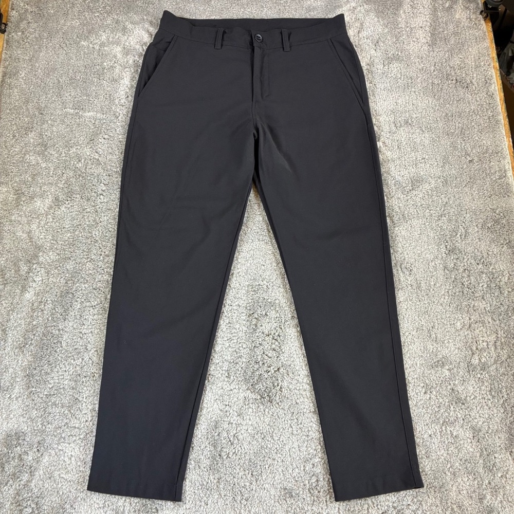 Lululemon Commission Slim Fit Pants Mens 34 Black Warpstreme Performance